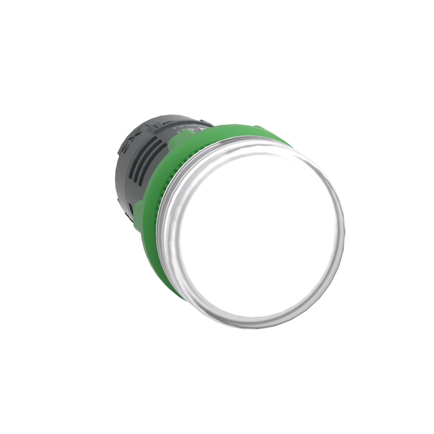 Monolithic pilot light, Harmony XB5, grey plastic, white, 22mm, universal LED, plain lens, 24V AC DC