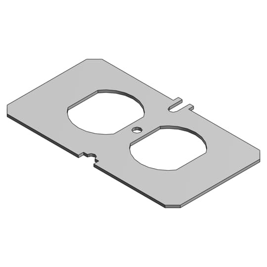 Receptacle Plate for Recessed Service Floor Box, Steel, for Duplex Receptacle