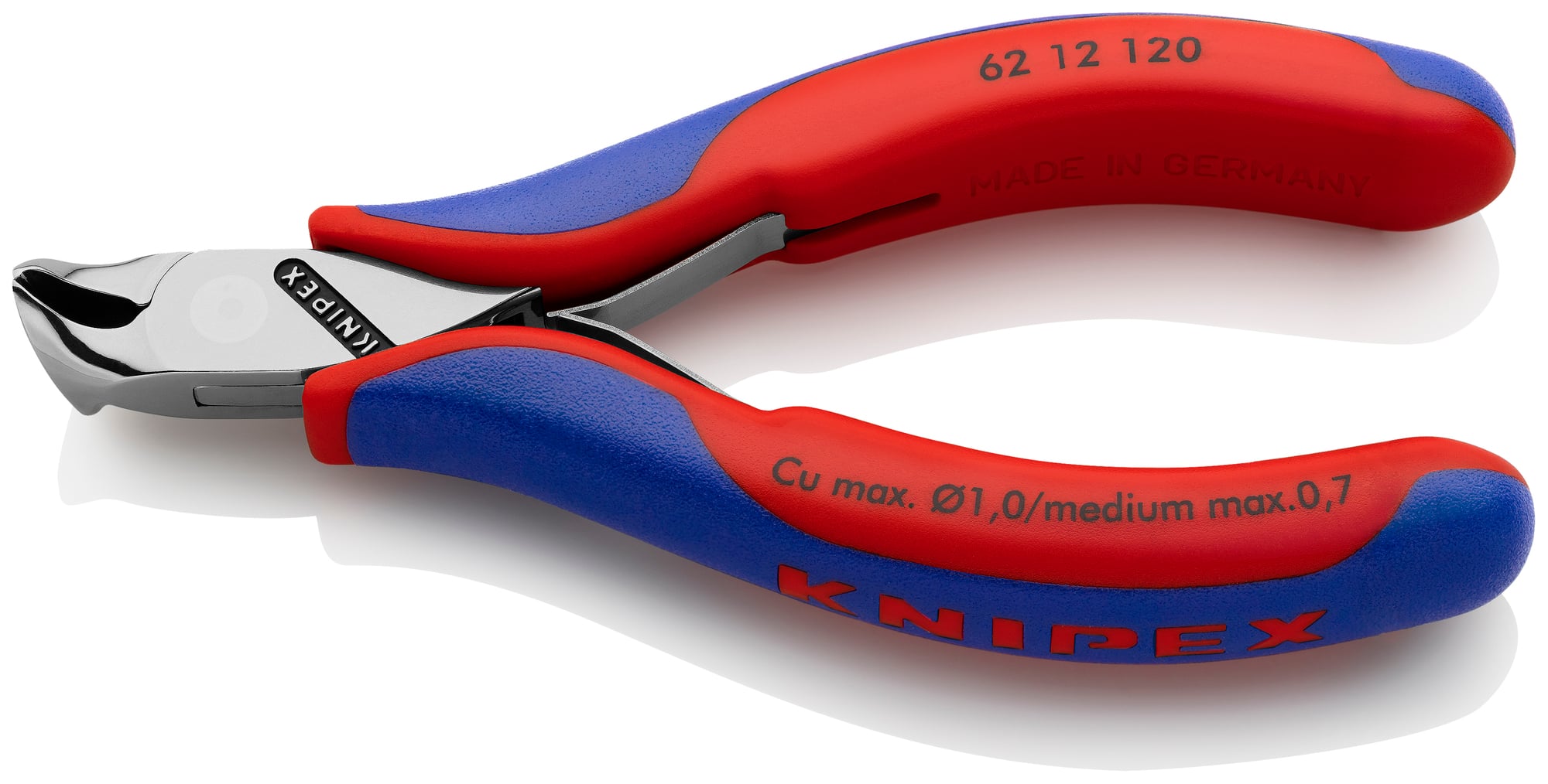 Electronics Oblique Cutters, 4 3/4 in., Multi-Component, Polished, Flush Cut, End Cutter Head, Up to 1/32 in. Medium Wire