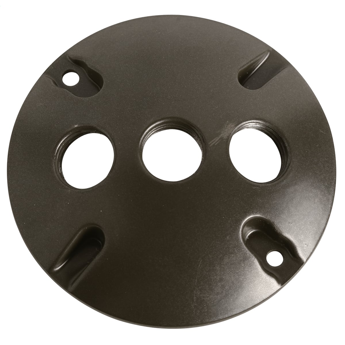 Round 1/2 in. 3-Hole Lampholder Weatherproof Cover - Bronze
