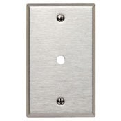 1-Gang .312-Inch Hole Device Telephone/Cable Wallplate, Standard Size, Box Mount, Stainless Steel