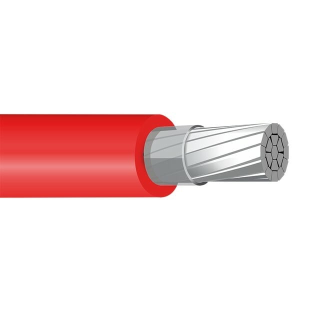 XHHW Cable, 350 KCMIL, Red, Stranded, Aluminum Conductor, 2500 Foot Reel