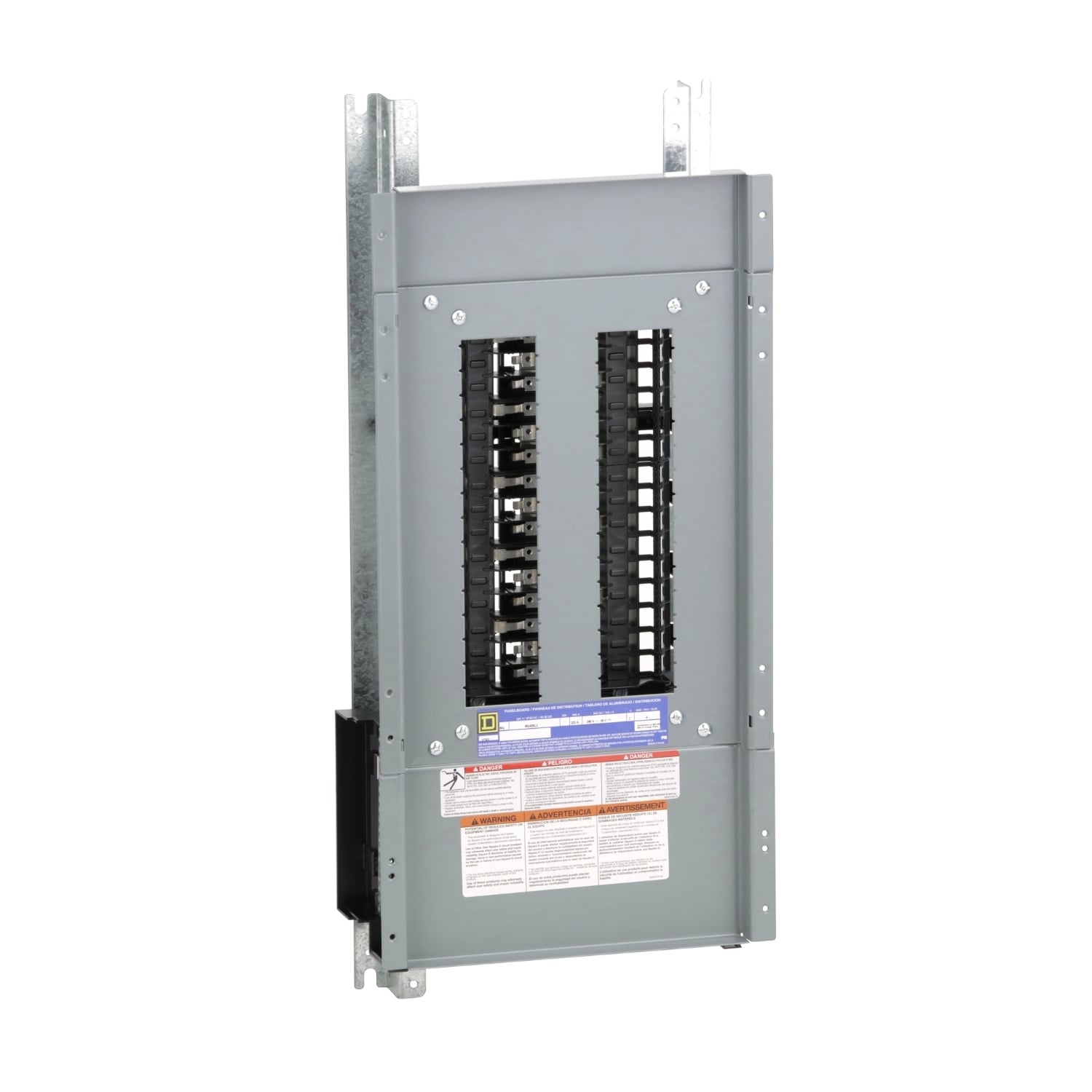 Panelboard interior, NQ, main lugs, 225A, Al bus, 30 pole spaces, 3 phase, 4 wire, 240VAC, 48VDC