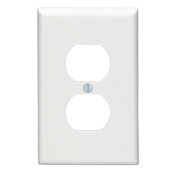1-Gang Duplex Device Receptacle Wallplate, Midway Size, Thermoset, Device Mount, Brown