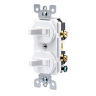 15 Amp, 120/277 Volt, Duplex Style Single-Pole / Single-Pole AC Combination Switch, Grounding, Light Almond
