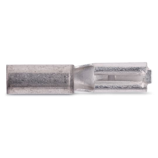 Non-Insulated Female Disconnect, Length .59 Inch, Width .15 Inch, Tab Size .110x.032, Wire Range #16-14 AWG, Copper, Tin Plated