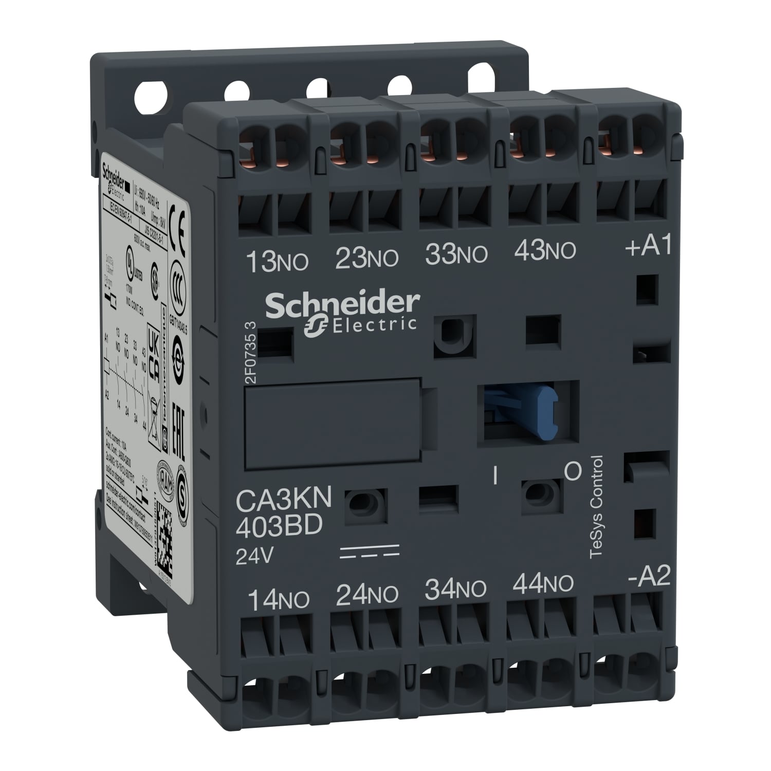 Control relay, TeSys K, 4 NO, lt or eq to 690V, 24VDC standard coil