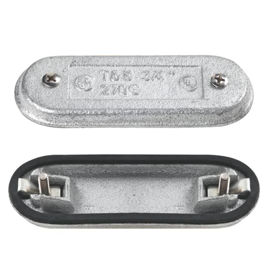Form 8, 3/4 Inch Gray Iron Conduit Body Cover and Neoprene Gasket