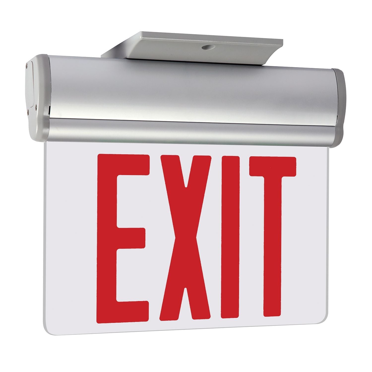 6" Letter Standard, Battery Backup Standard, Universal Single-sided clear and double-sided mirror panels provided, Red.