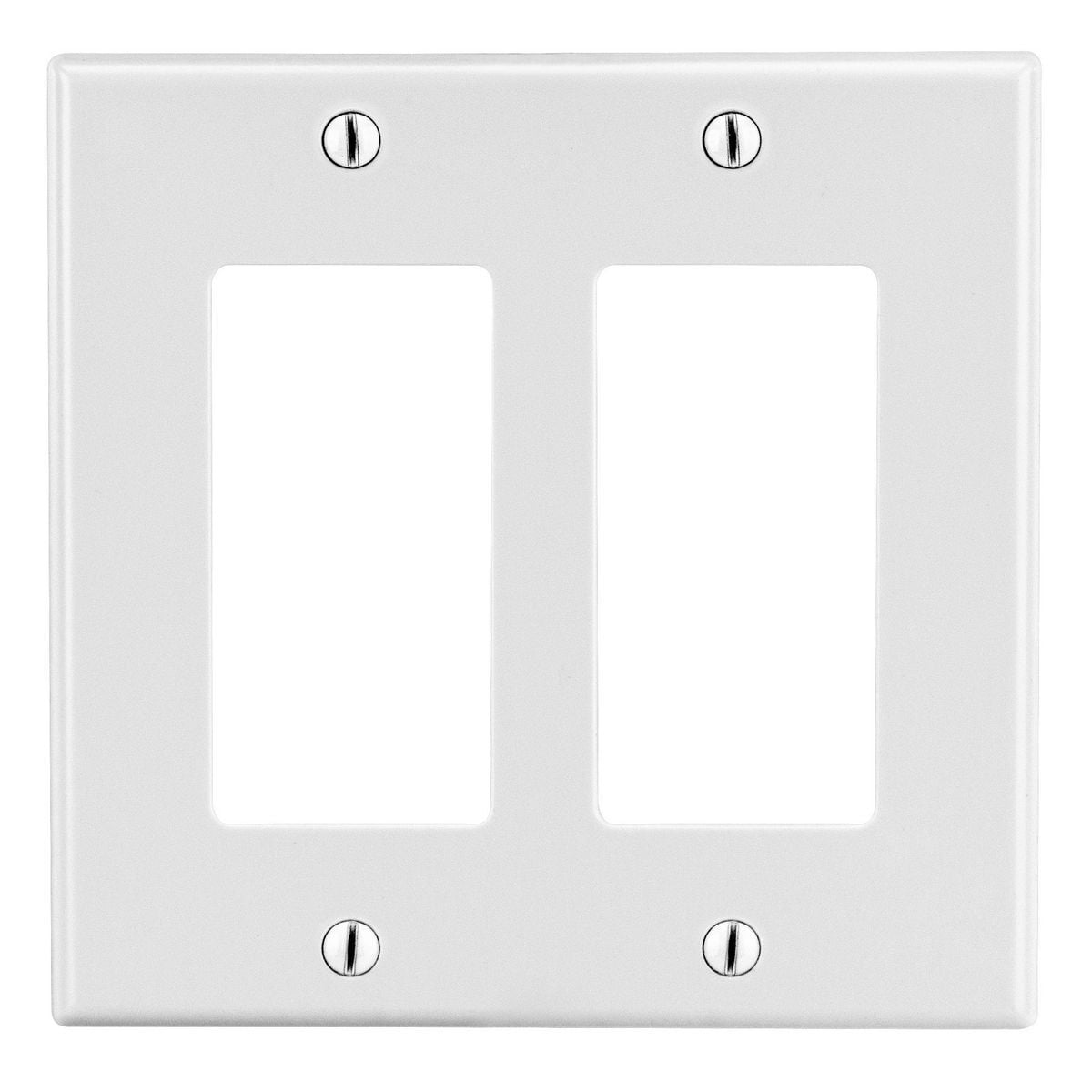 Wallplate, Mid-Size 2-Gang, 2) Decorator, White
