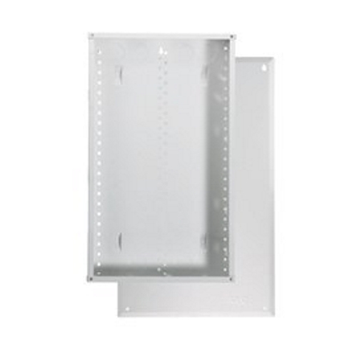 This 28" enclosure is the perfect solution for a basic structured wiring system. It features larger top openings that make pulling wire easier as well as additional knockouts, more side lances, and side tabs for more flexible mounting. It includes a screw
