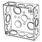 Boxes, Type: 4" Square,  1-1/2" Deep, Welded, Volume: 21.0 Cubic Inch, Side Knockouts : 8@1/2", 4 Eccentric, Bottom knockouts: 2@1/2", 2Eccentric UL Standard: 514A, UL Listed: E2527, NEMA OS-1