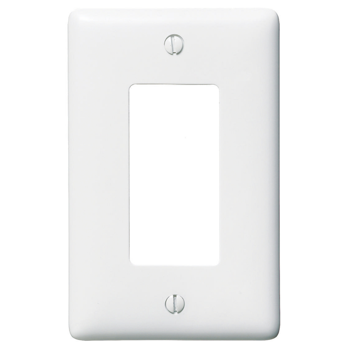 Wallplates and Box Covers, Wallplate, Nylon, 1-Gang, 1) Decorator, White.