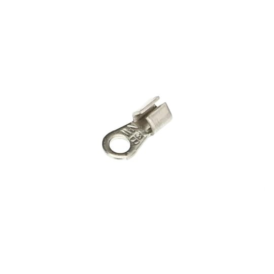 Non-Insulated High-Temperature Ring Terminal, Length .66 Inches, Width .31 Inches, Bolt Hole #8, Wire Range #12-#10 AWG, 1200 Degree Fahrenheit Maximum, Nickel Alloy, Plain Finish