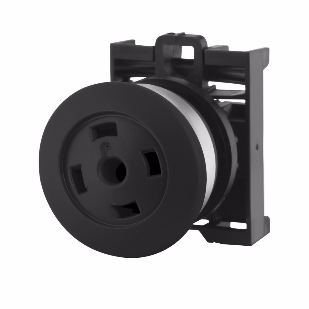 Eaton M22 modular pushbutton, M22 Modular Insertless Mushroom Pushbutton Operator, 22.5 mm, Momentary, Non-illuminated, Bezel: Silver, Button: Black, IP67, IP69K, NEMA 4X, 13, 5,000,000 Million mechanical operations