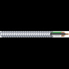 Southwire Armorlite Type MC Cable is constructed with soft-drawn copper  Type THHN/THWN-2 conductors rated 90C dry  and a bare copper grounding conductor for sizes 1/0 AWG and larger. The conductors are cabled together and a binder tape bearing the print legend is wrapped around the assembly. Aluminum interlocking armor is applied over the assembly. Also available in steel. Conductors are black with phase identification. Colors available upon request with economic order quantity.