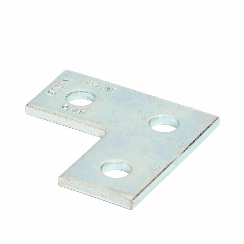 Eaton B-Line series corner plate, 3.5" H x 3.5" L x 1.62" W, Steel, DURA GREEN, 1/4" Gauge, Flat three hole corner plate