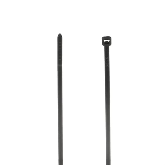 Intermediate Cable Tie, Black Polyamide (Nylon 6.6) for Temperatures up to 85 Degrees Celsius (185 F), Weather and Ultraviolet Resistant for Indoor and Outdoor Applications, UL/EN/CSA62275 Type 2/21 Rated for AH-2 Plenum, Length of 279mm (11 Inches), Width of 3.6mm (0.14 Inches), Thickness of 1.4mm (0.06 Inches), Bundle Diameter  2mm (0.08 Inches) to 69mm (2.72 Inches), Tensile Strength Rating of 178 Newtons (40 Pounds), Bulk Pack