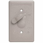 Cast Weatherproof Toggle Switch Cover with Actuating Lever, Mounts Directly Over Switch, Gray