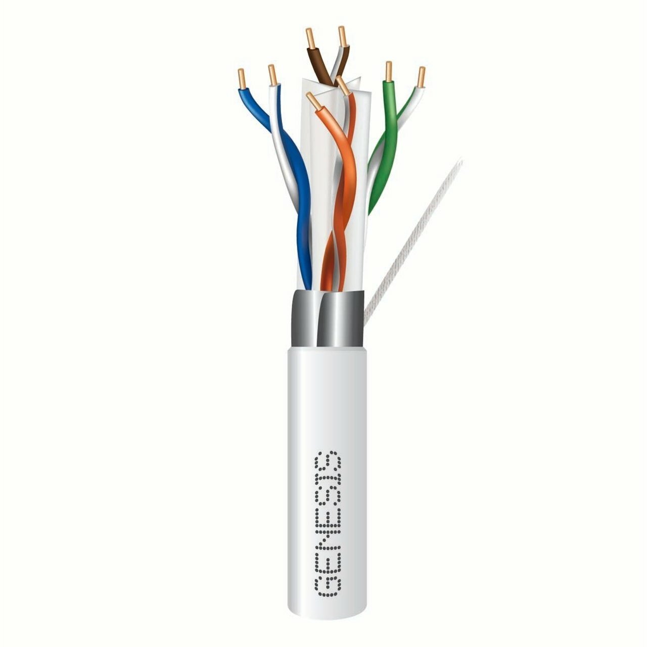 23/4PR CAT 6A CABLE - 1000 FT REEL - WHITE