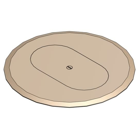 Carpet Plate and Cover for Flush Service Floor Box, 6 Inch Diameter, Beige, PolyCarbonate, for Duplex Receptacle