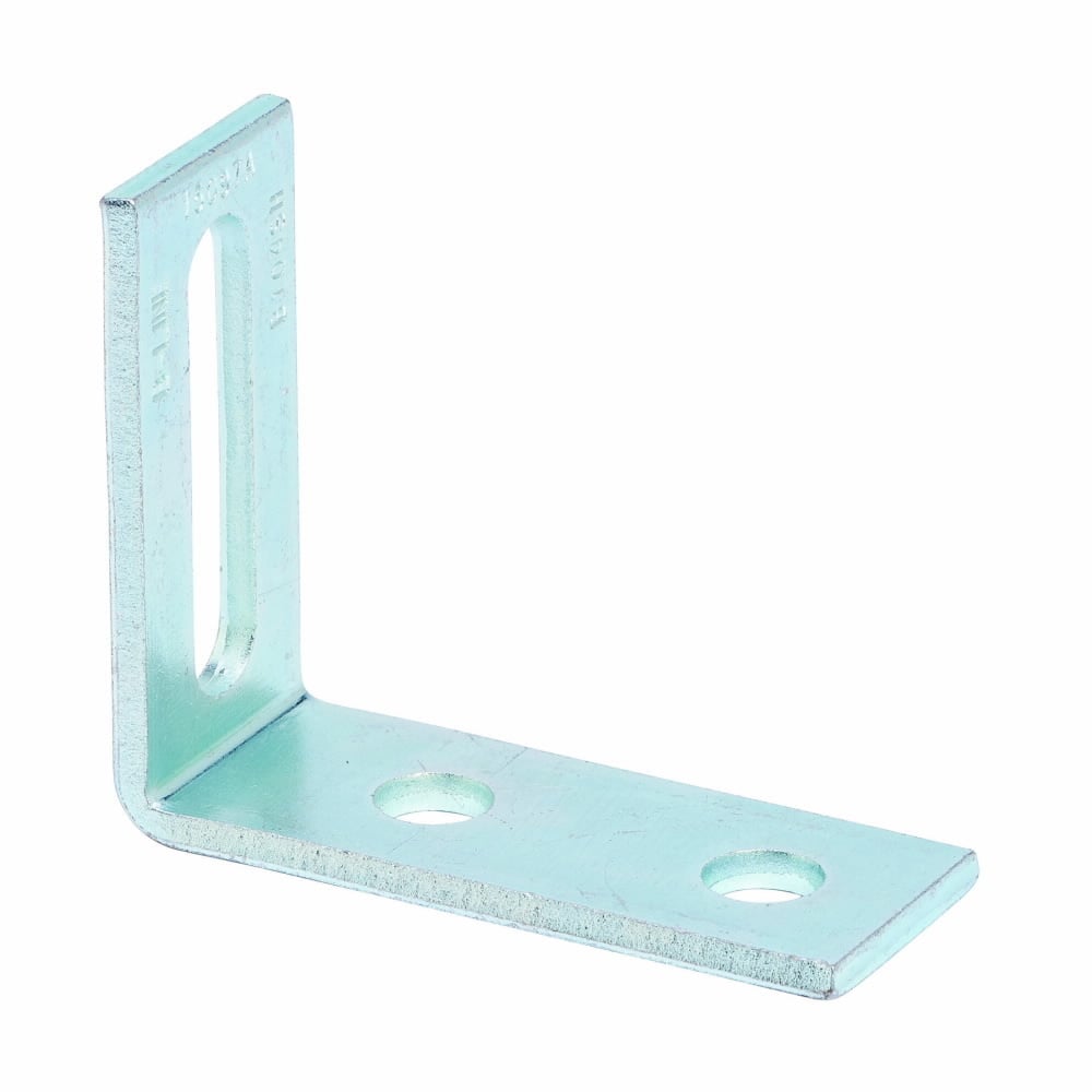 Eaton B-Line series corner angle, 4.12" H x 4.12" L x 1.62" W, Steel, Electro-plated, Three hole adjustable corner angle, 90 deg
