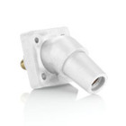 16 Series Taper Nose, Female, Panel Receptacle, Cam-Type, Threaded Stud Termination, 45-Degree, White