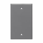 Eaton Crouse-Hinds series weatherproof blank outlet cover, Gray, Steel, Single-gang