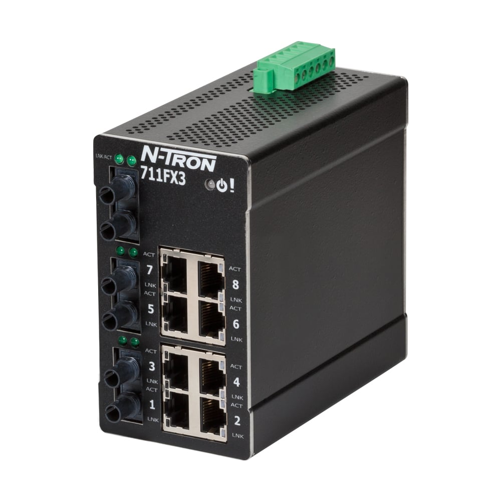 711FX3 Managed Industrial Ethernet Switch, ST 2km