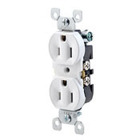 15 Amp 125 Volt Ultrasonic Welded Duplex Receptacle, 2 Pole, 3 Wire, Residential Grade, Ivory