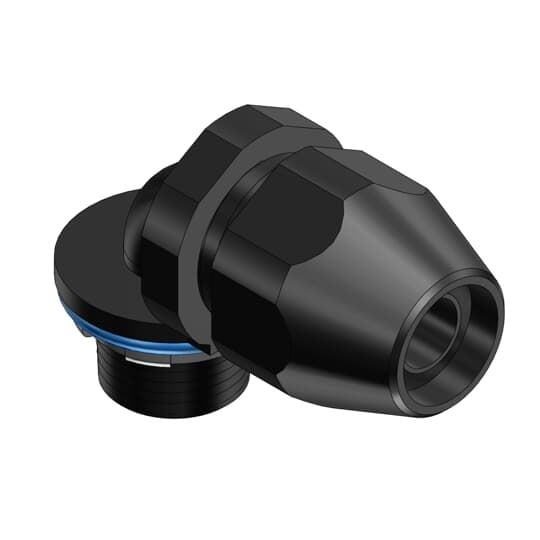 3/8 Inch 90 Degree Non-Metallic Liquidtight Bullet Connector