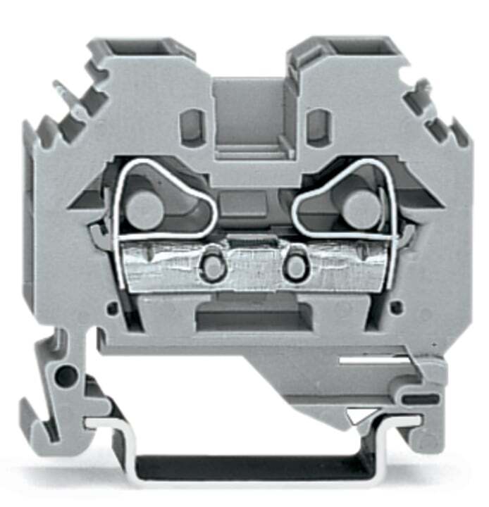 2-conductor through terminal block; 6 mm; lateral marker slots; for DIN-rail 35 x 15 and 35 x 7.5; CAGE CLAMP; 6,00 mm; gray