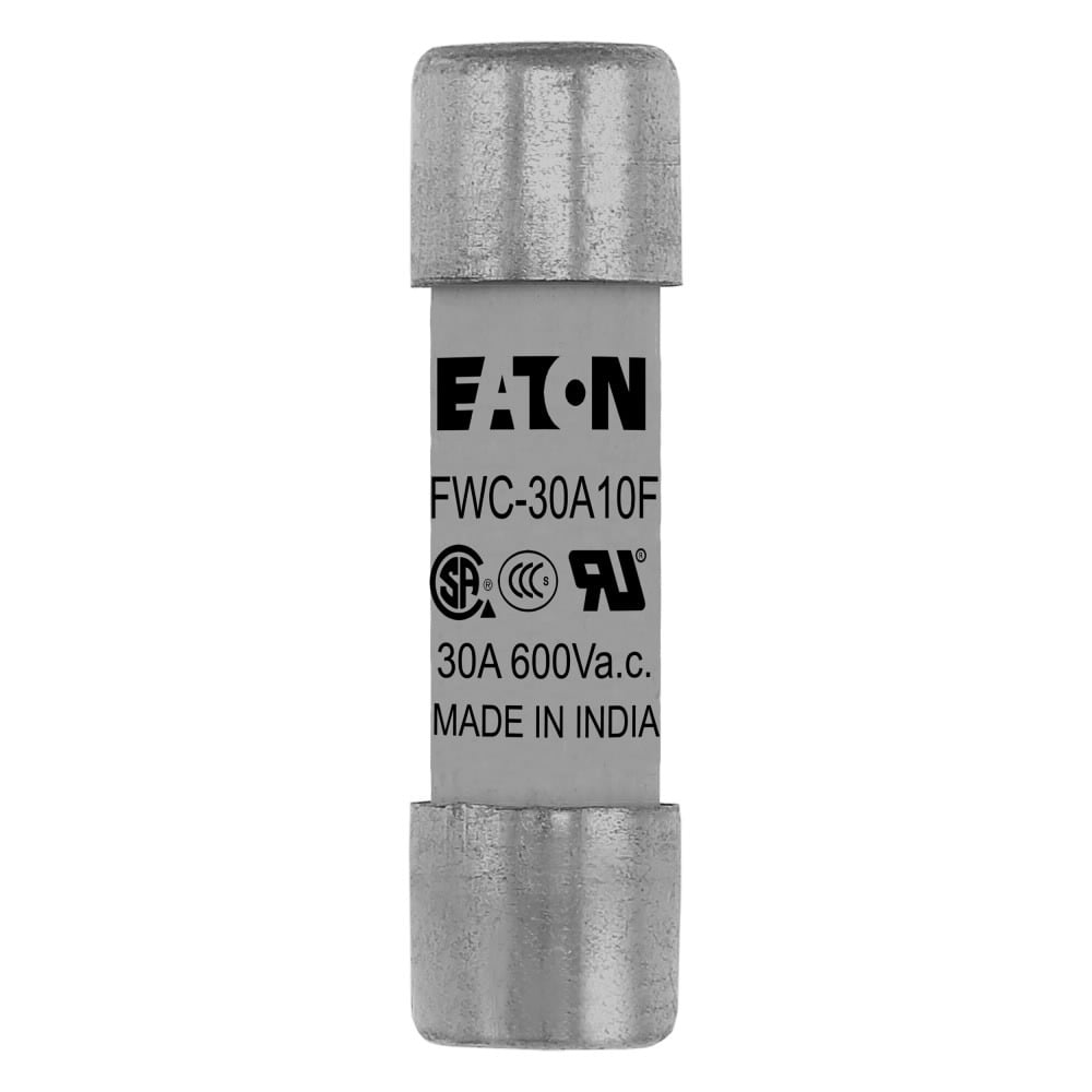 Eaton Bussmann series FWC high speed cylindrical fuse, 500 Vac/dc (35-800A only), 30A, 200 kAIC Vac, 50 kAIC at 700 Vdc, Non Indicating, High speed fuse, Ferrule end X ferrule end