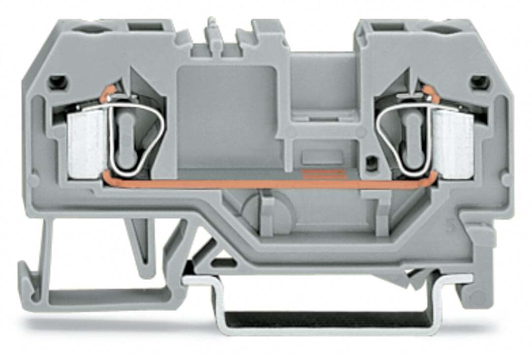 2-conductor through terminal block; 4 mm; center marking; for DIN-rail 35 x 15 and 35 x 7.5; CAGE CLAMP; 4,00 mm; gray