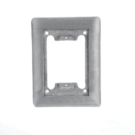 Single Gang Carpet Plate for Floor Boxes for Power and Communications, Length 4-5/8 Inches, Width 6-1/8 Inches, Aluminum