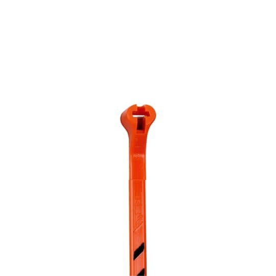 Striped Cable Tie for Binder ID, Orange/Black Nylon 6.6 for Temperatures up to 85 Degrees Celsius (185 F), Length of 91mm (3.6 Inches), Width of 2.3mm (0.09 Inches), Tensile Strength Rating of 80 Newtons (18 Pounds), 50 Pack