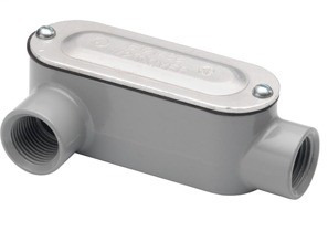 Rigid and IMC Conduit Body, Type LR, Aluminum, Cover and Gasket, Size 3 Inch