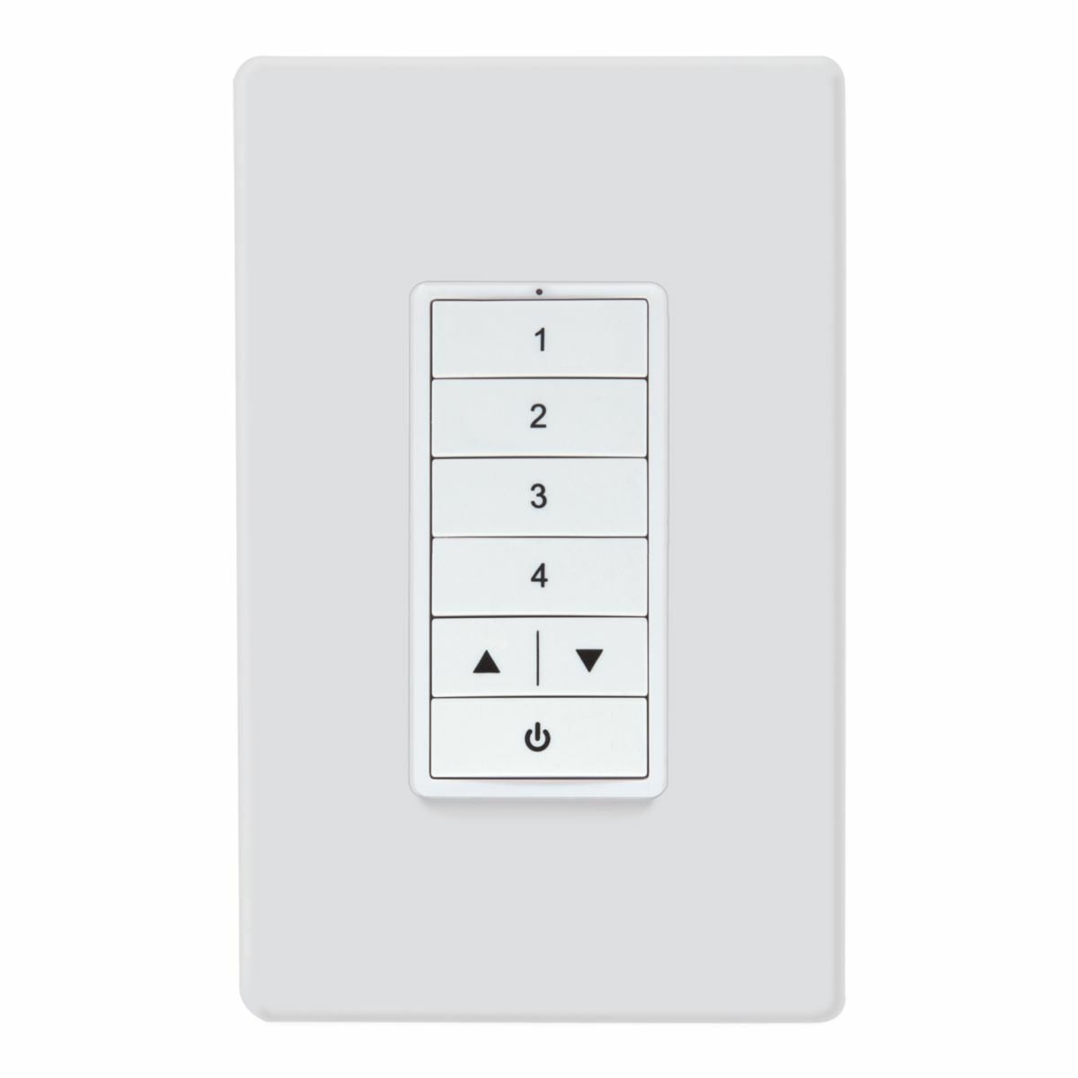 WaveLinx Lite Wallstation, 5 Button Raise / Lower, White.