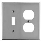 Wallplate, 2-Gang, 1) Duplex 1) Toggle, Gray