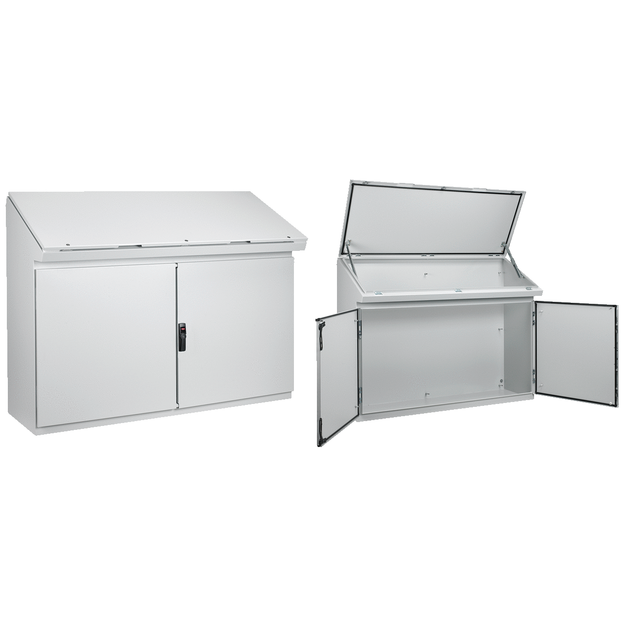 ProLine Gold Series 2-Bay Desk Console Type 12, 1175x1250x469, Lt Gray, Steel