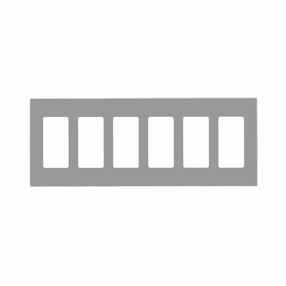 SCREWLESS WALLPLATE 6 GANG GREY