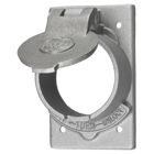 Wallplates and Boxes, Non-Weatherproof Covers, 1-Gang, 1) 50A Locking Opening, Standard Size, Cast Aluminum, With Lift Cover