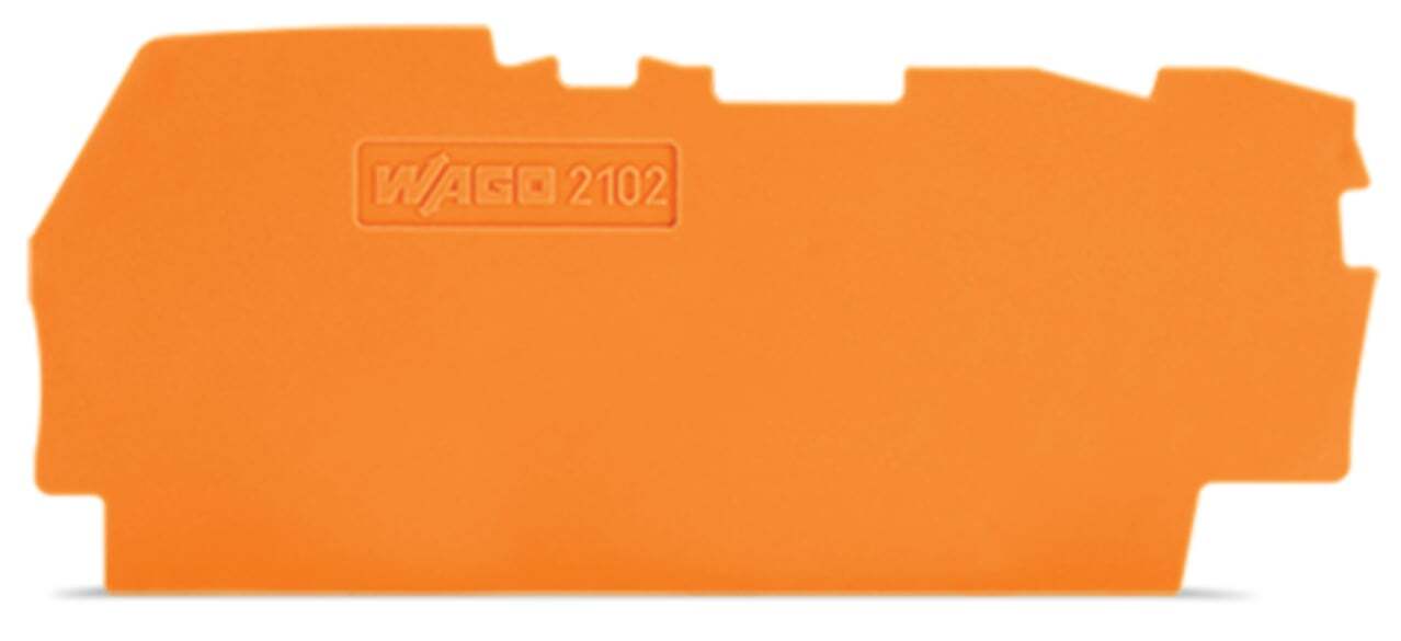 End and intermediate plate; 0.8 mm thick; for 3-conductor terminal blocks; orange