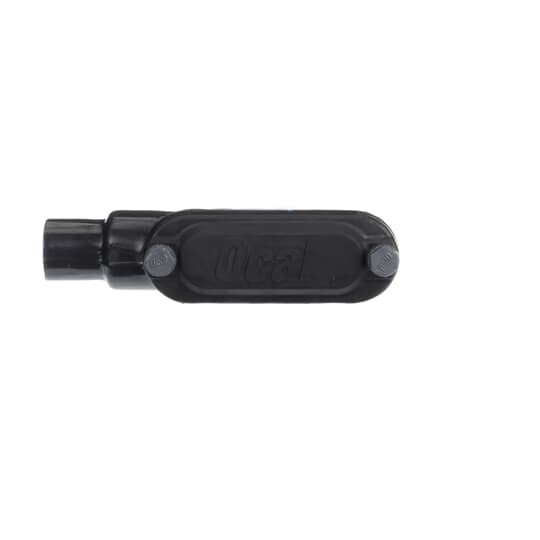 PVC Coated Conduit Body, LB Shape, Form 8 UL-4X, Size 1 Inch/27 Metric, Iron, Dark Gray