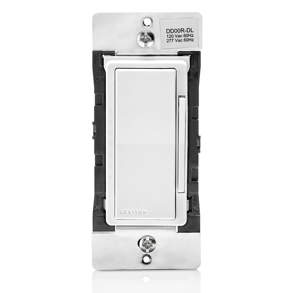 Decora Digital Dual Voltage Matching Dimmer Remote for use with Decora Digital Dimmers in 3-way or up to 5 additional location applications. With LED Locator and Brightness Display. White face assembled on device, Ivory and Light Almond faces included.