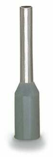Ferrule; Sleeve for 0.75 mm² / 18 AWG; insulated; electro-tin plated; electrolytic copper; gastight crimped; acc. to DIN 46228, Part 4/09.90; gray