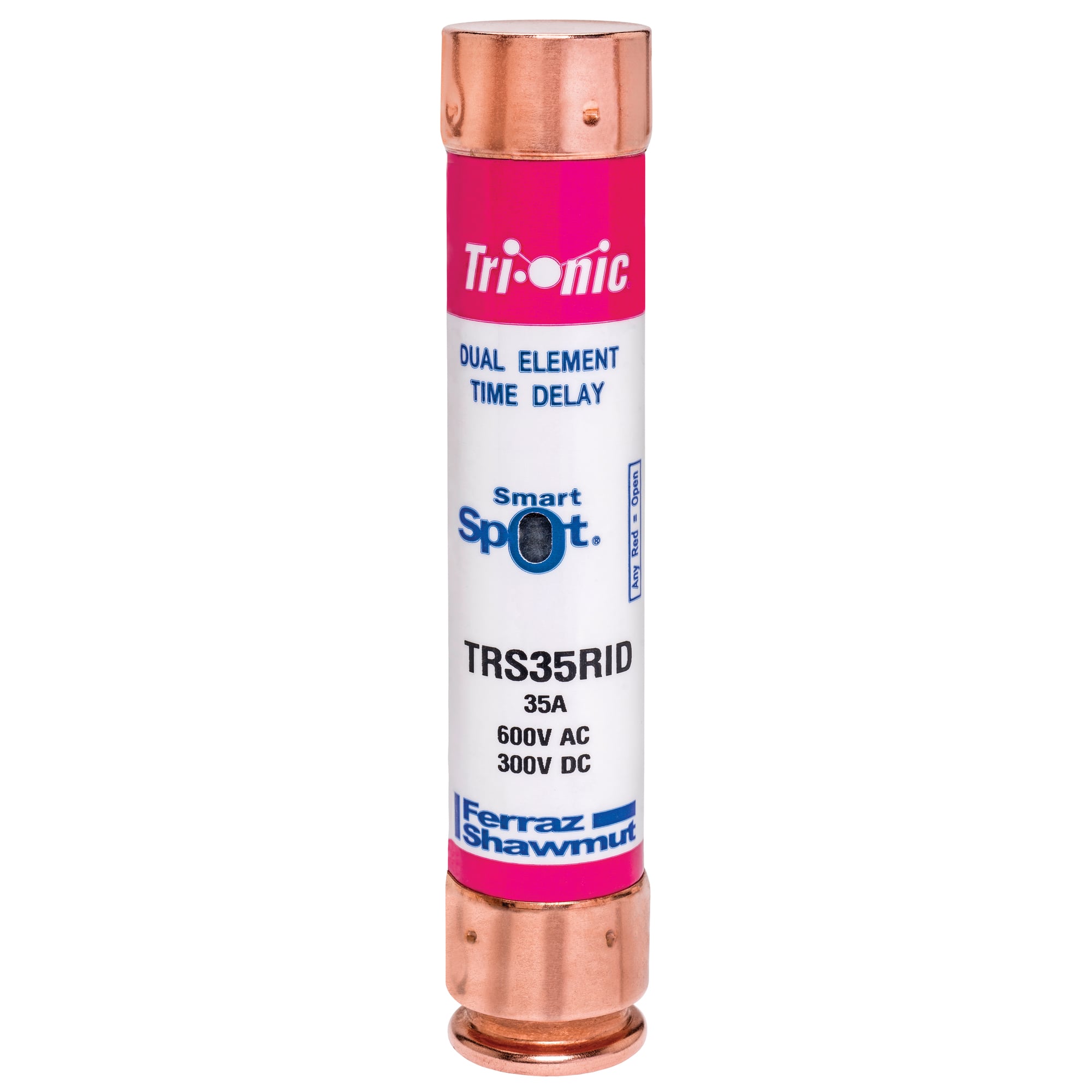 Fuse TRS-R - Class RK5 - Time-Delay 600VAC 300VDC 35A Ferrule SmartSpot
