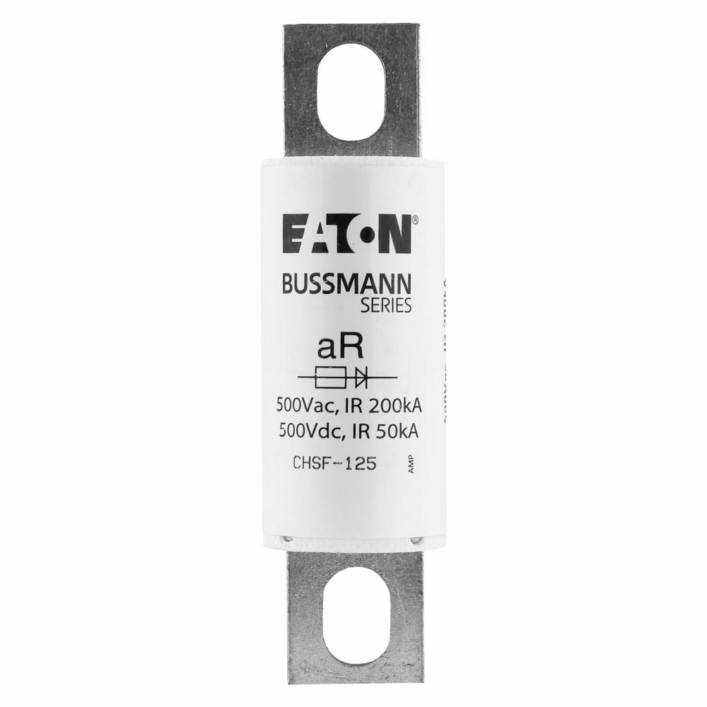 Eaton Bussmann series CHSF high speed fuse, 500 Vac, 500 Vdc, 125A, 200 kAIC, Non Indicating, High speed fuse, Bolt-on