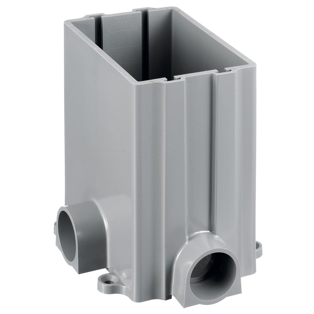 Concrete Floorboxes, Flush, 1-Gang Rectangular PVC Box, 3.00" Minimum Depth of Pour