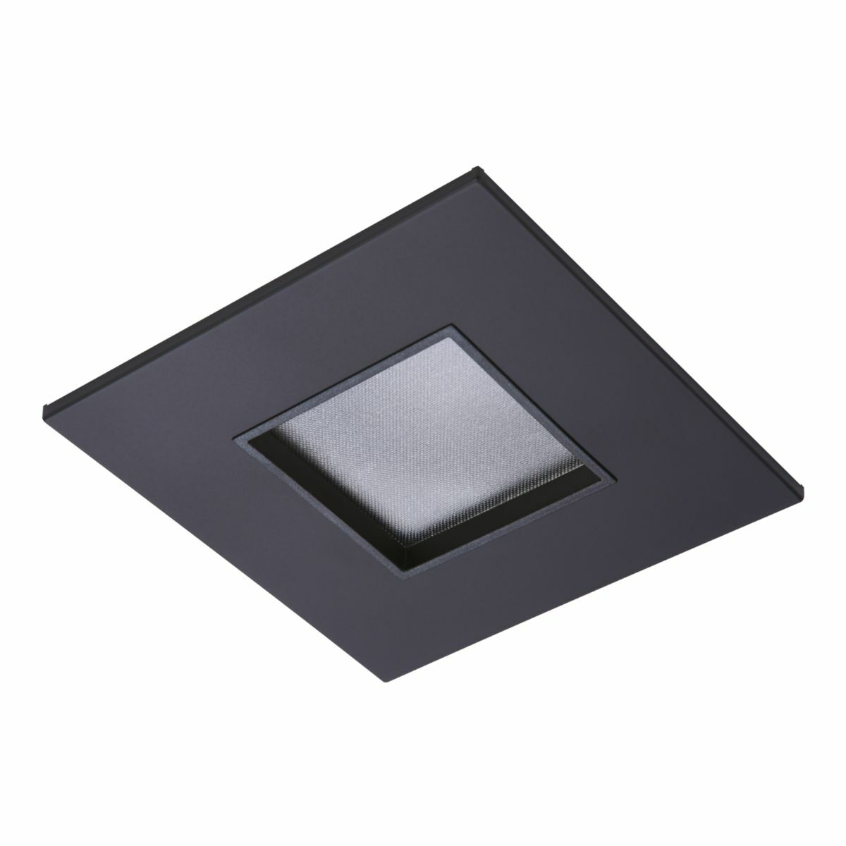 2" square lens pinhole ML4 trim, matte black flange, black lens frame